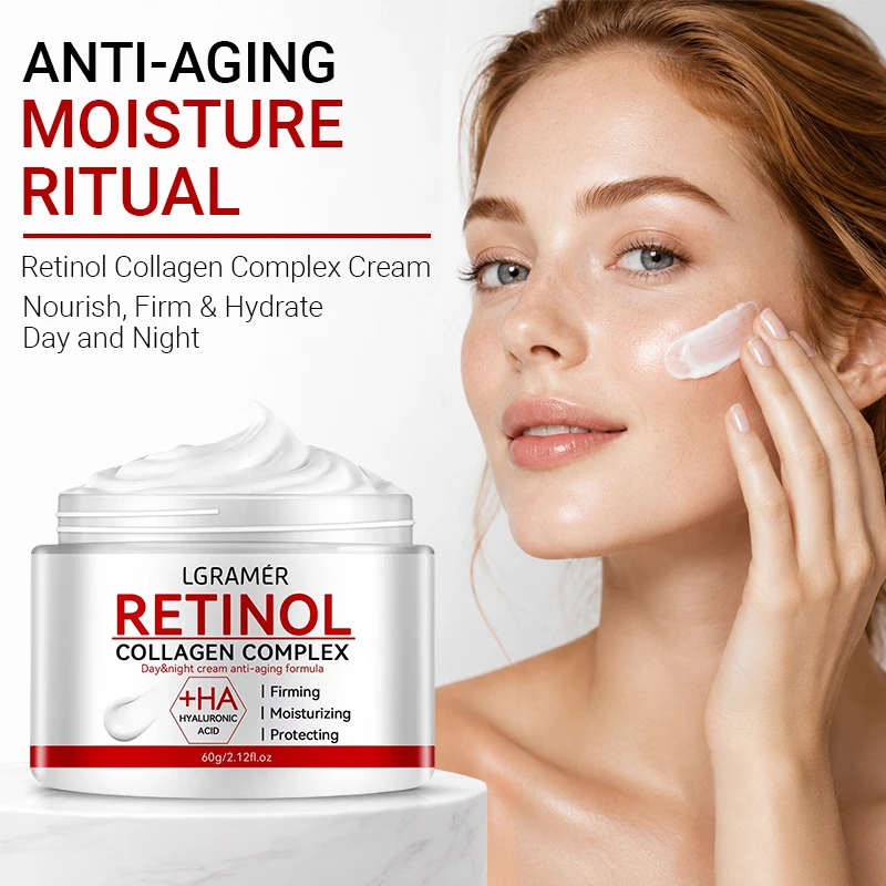 Crème raffermissante au rétinol pour femmes et hommes, crème pour le visage au collagène lissante des rides, hydratante, blanchissante, éclaircissante pour la peau 1