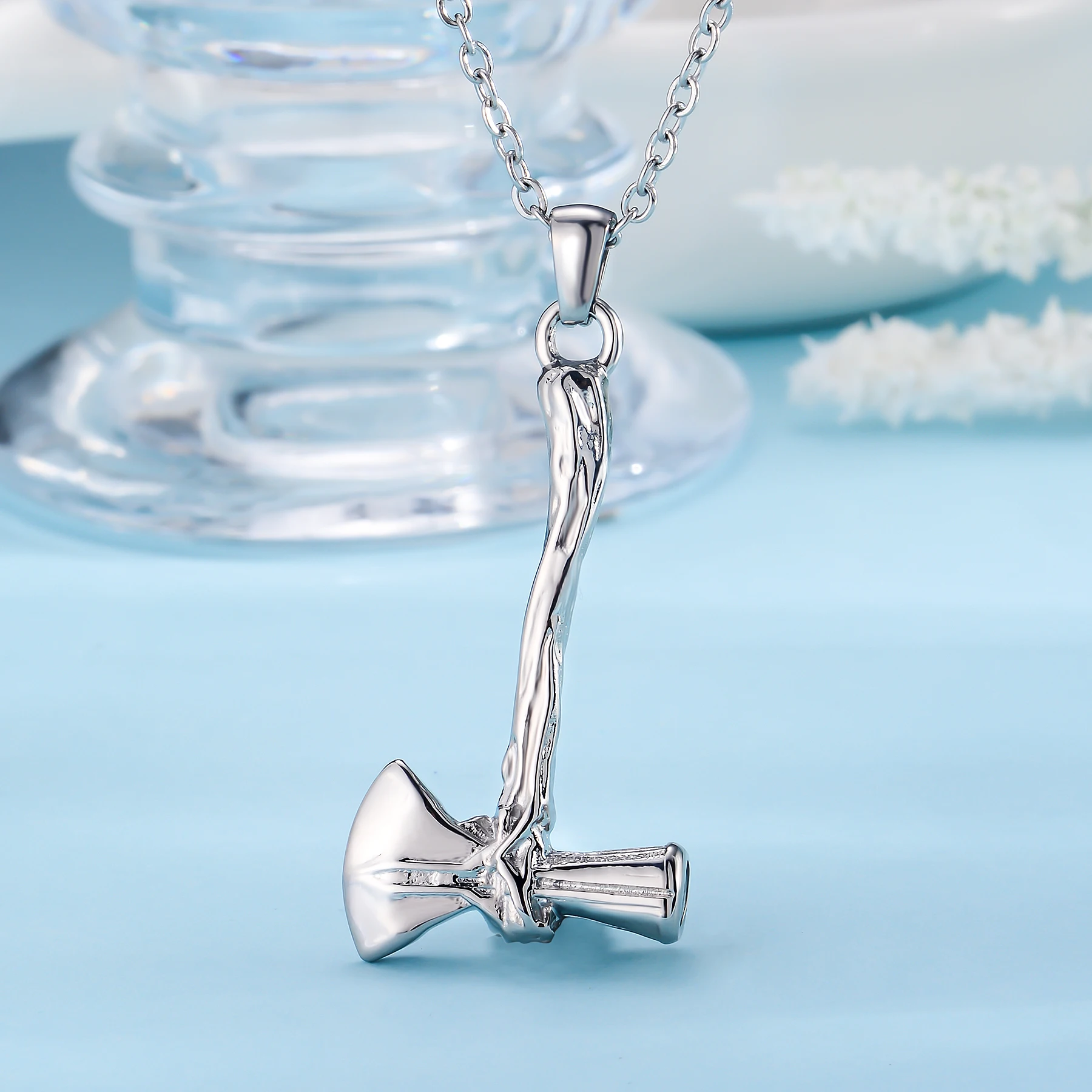 Schraubenschlüssel-Urnen-Halskette aus Edelstahl mit Herz, Einäscherungsanhänger für Asche, Andenken-Schmuck für Männer, Trichter-Werkzeug – Detail 11