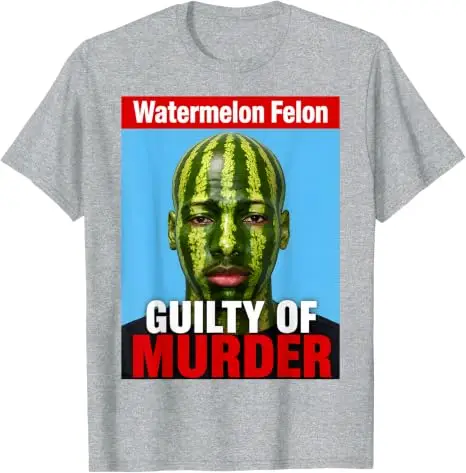 Watermelon Felon Shirt Watermelon Felon Guilty of Murder T-Shirt Baumwolle Y2k Streetwear Kleidung Humor Ästhetische Grafikbekleidung – Detail 12