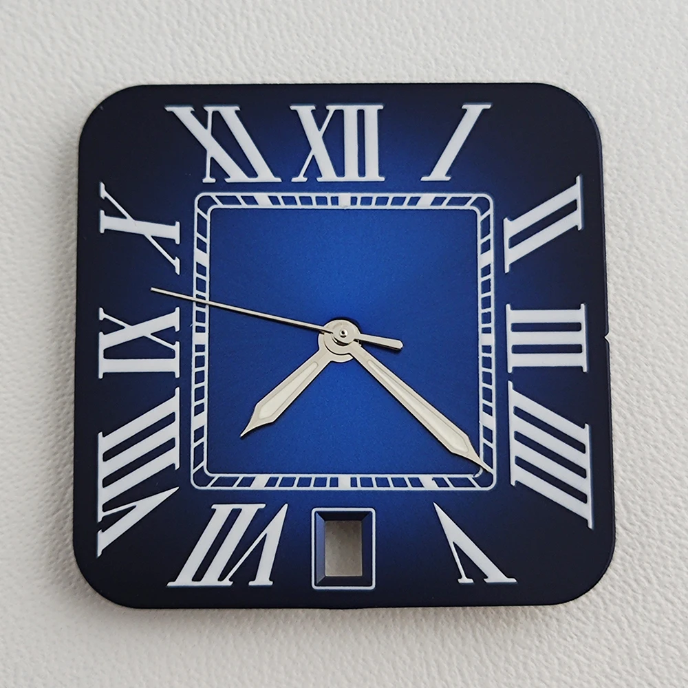 Nh35 dial relógio dial nh35 mostrador quadrado numeral romano relógio masculino dial caber nh35 data às 6 horas movimento relógio acessórios