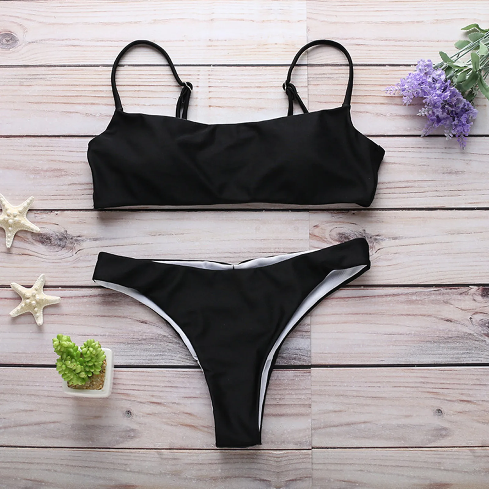 

Women Solid Two Piece Bikini Set Swimsuit Sexy Push Up Brazilian Swimwear Bather Bathing Suit For Women Chest Pad Mini Swimsuits