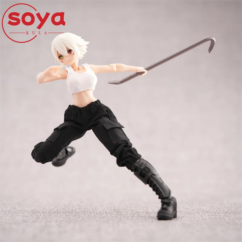 Gilet da ragazza in scala 1/12, pantaloni da lavoro casual, modello di vestiti, adatto per bambole corpo di action figure femminili Azone da 15 cm