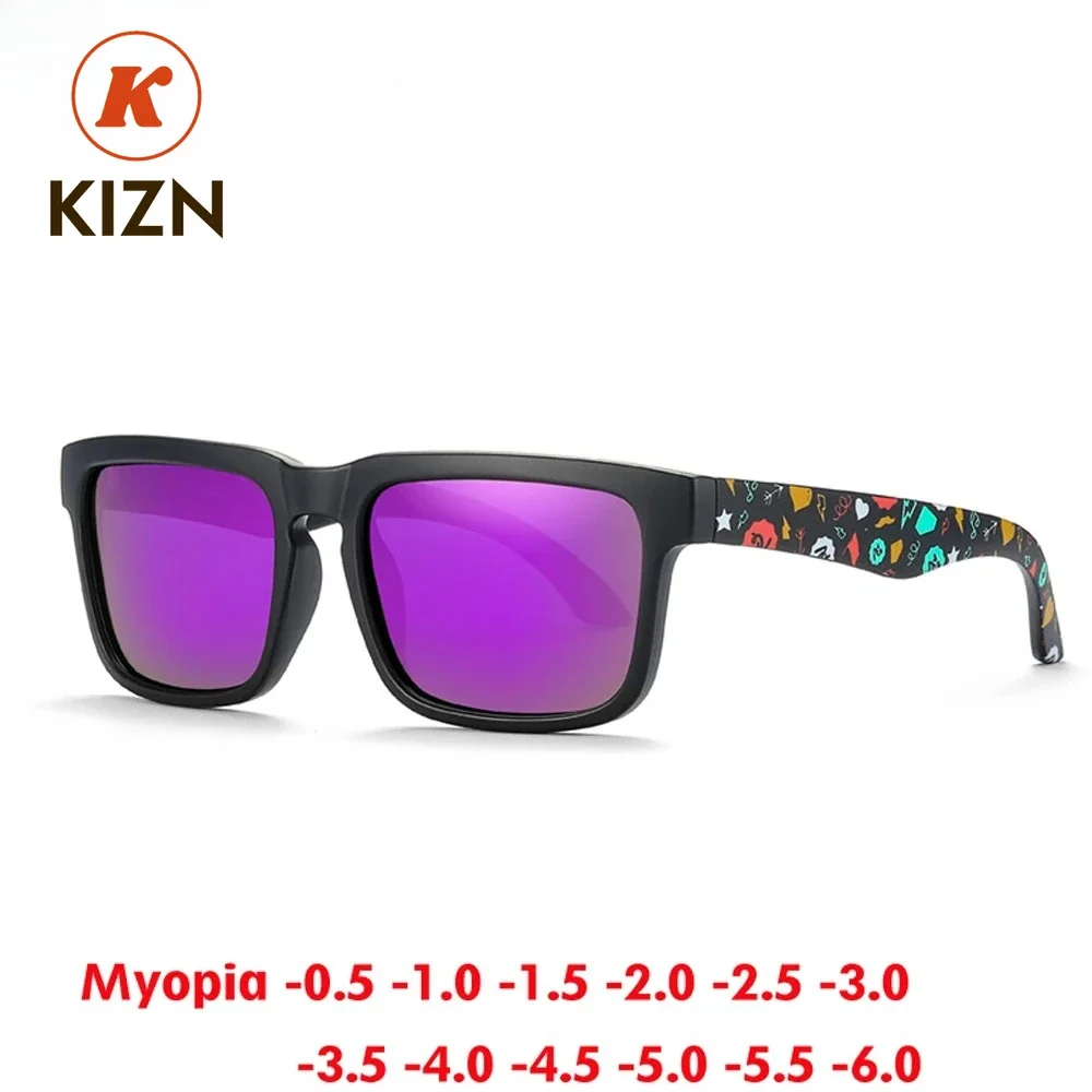 

Солнцезащитные очки KIZN 2025 для мужчин и женщин, квадратные, спортивные, поляризованные, модные, с диоптриями от -0.50 до -6.0, защита UV400