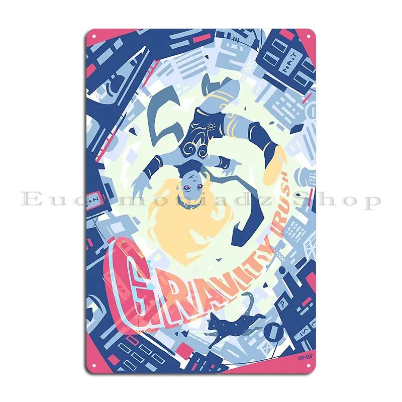 Gravity Rush Metal Plaque Designer Cinema Funny Cinema Kitchen Tin Sign Poster