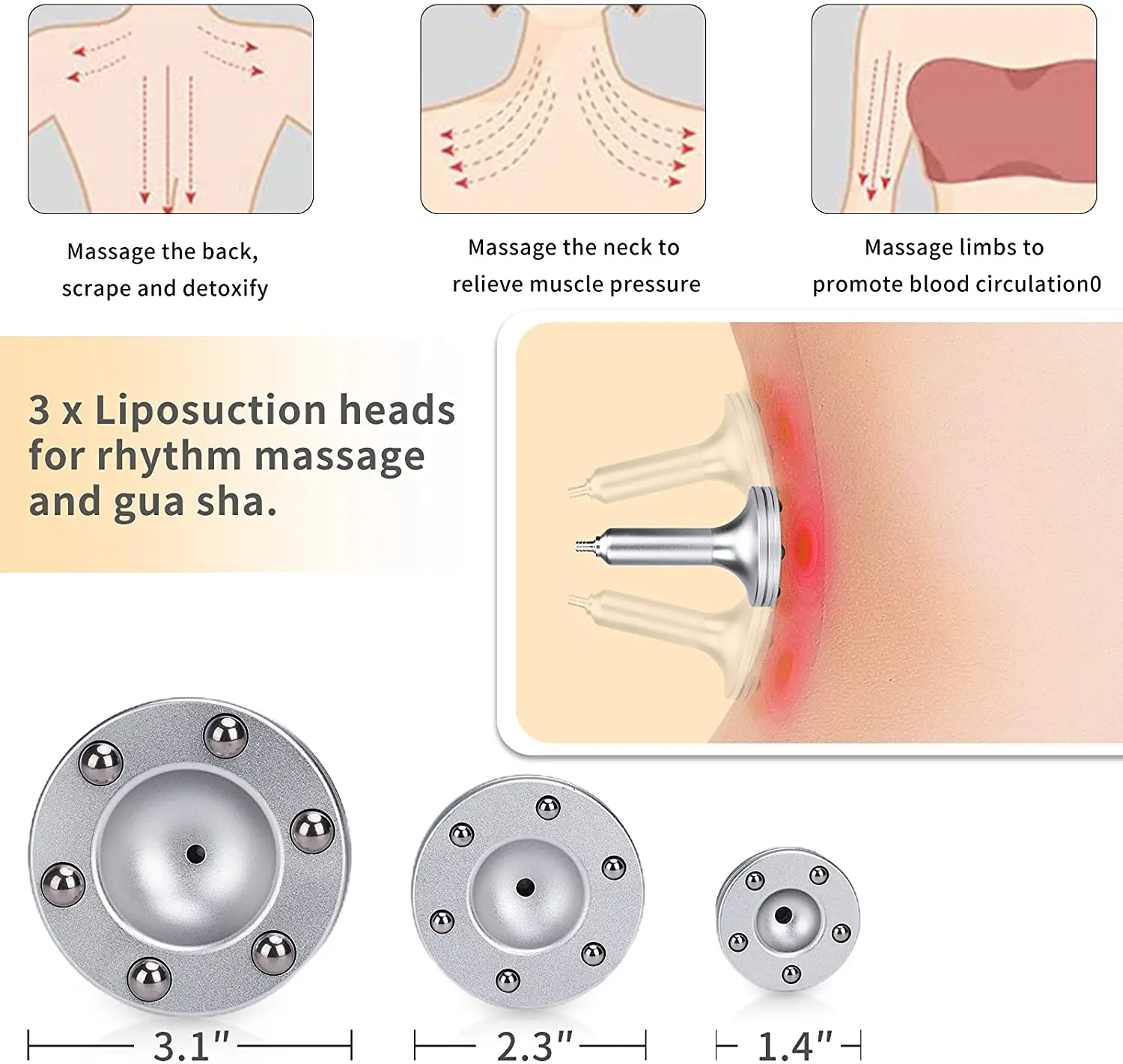 신형 진공 마사지 치료기 림프 배수, 가슴 확대 마사지기 및 엉덩이 리프팅 바디 쉐이핑