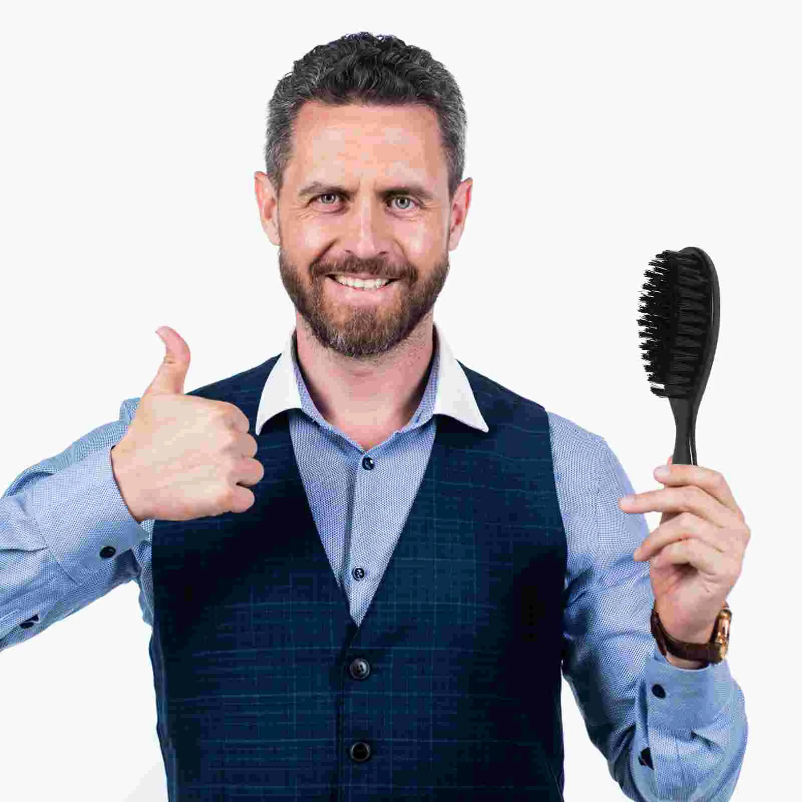 

4 Pcs Beard Brush Bristle Face for Men Salon Facial Tools Barber Shop Portable Grooming