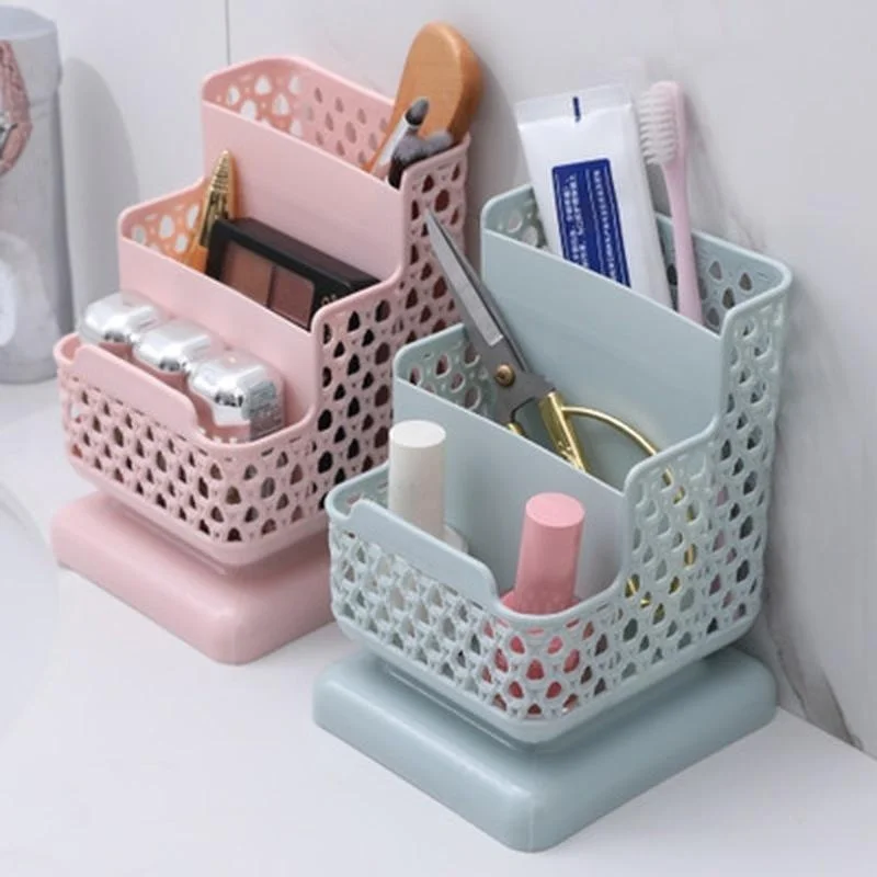 Creative Desk Pen Holder Pen Storage Box Imitation Rattan Stationery Finishing Student Gift Set Plastic Holder Stationery