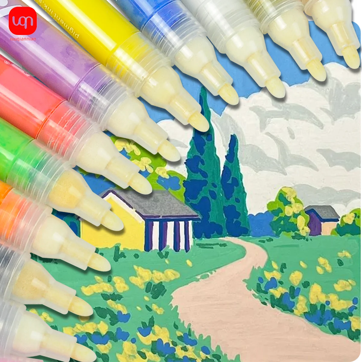 

WQN-12-48 Permanent Acrylic Markers for Students, Suitable for Drawing, Sketching, and Comic Design, School Supplies