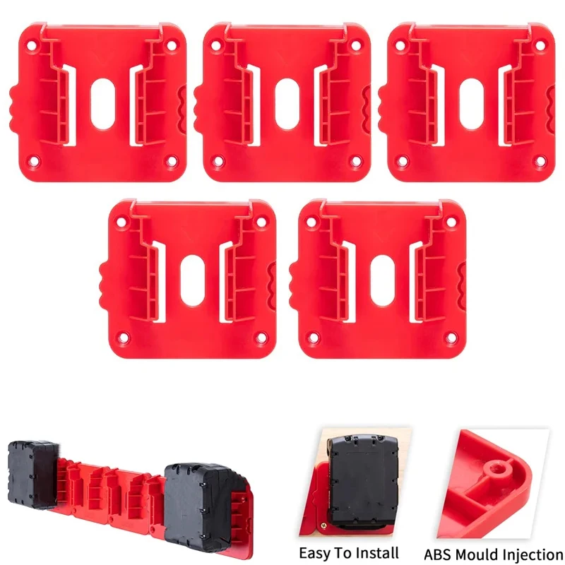 1/2/3PCS Battery Holder for Milwaukee 18V Battery Mounts Dock Holder Fit For 48-11-1815 48-11-1828 48-11-1850 48-11-1860