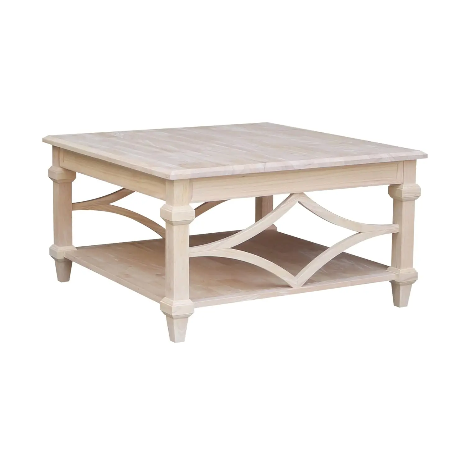 Square Coffee Table, Solid Wood, Contemporary Design, Spacious Tabletop, Perfect For Living Room, Easy Assembly