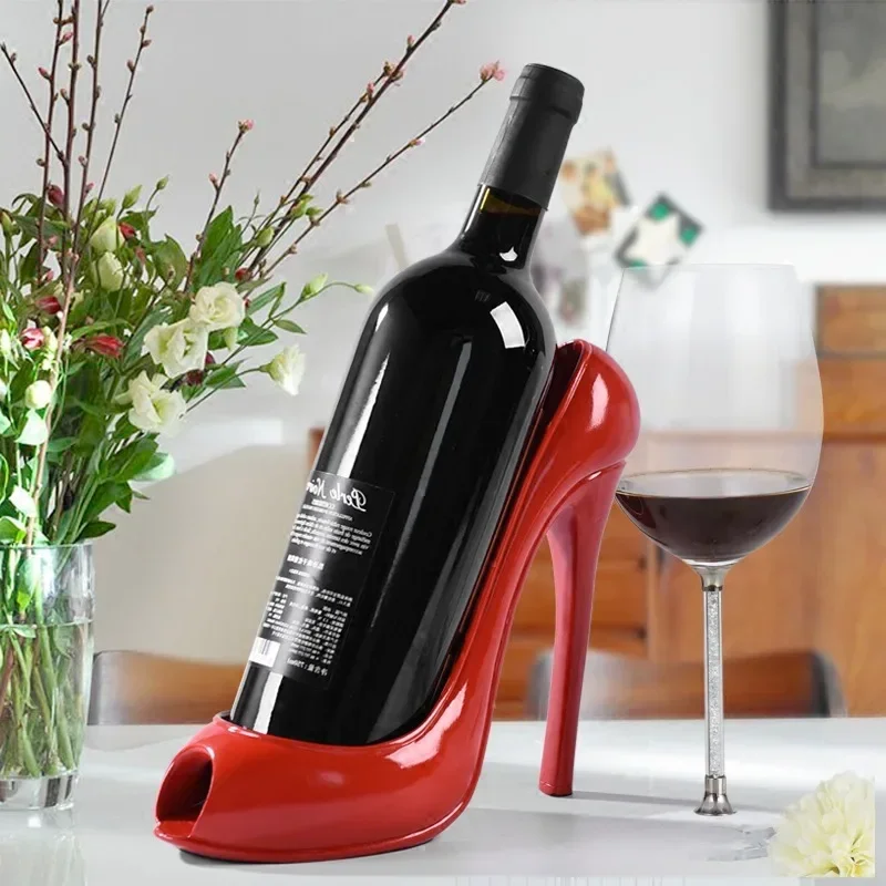 High Heels Wine Bottle Rack, Fashion Rack, Gift Basket Accessories, Home Red Shoes Wine Rack, Creative Wine Bottle Rack