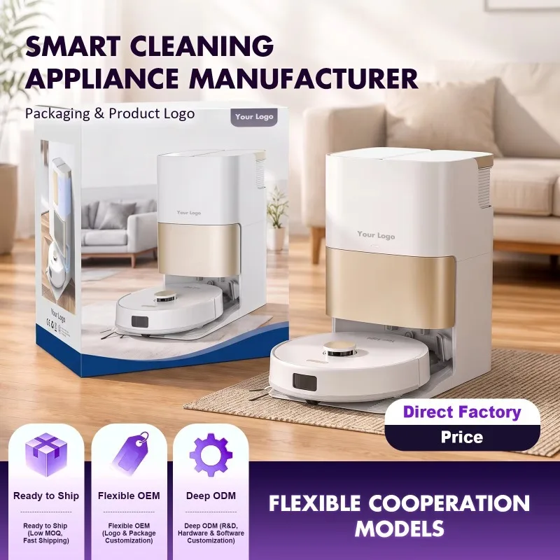 Robotic Vacuum Cleaner With Wet Dry Function Remote Control Robot Mop House RV Smart Wireless Sweeping Battery Powered