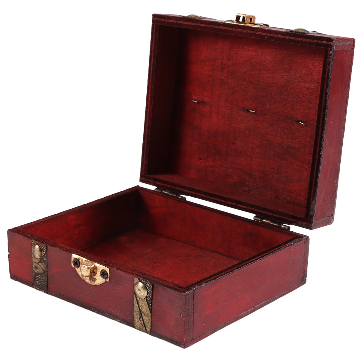 Wooden Vintage Lock Treasure Chest Jewelery Storage Box Case Organiser Ring Gift