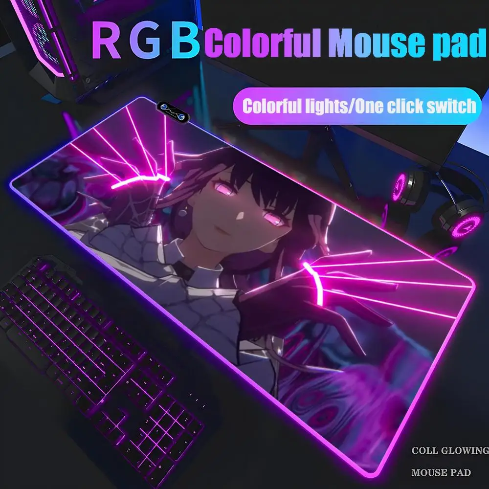 kafka Mouse Pad XXL RGB Mouse Pad Kawaii Gaming Accessories Computer keyboard Large Led Desk Mat Backlight Mousepad