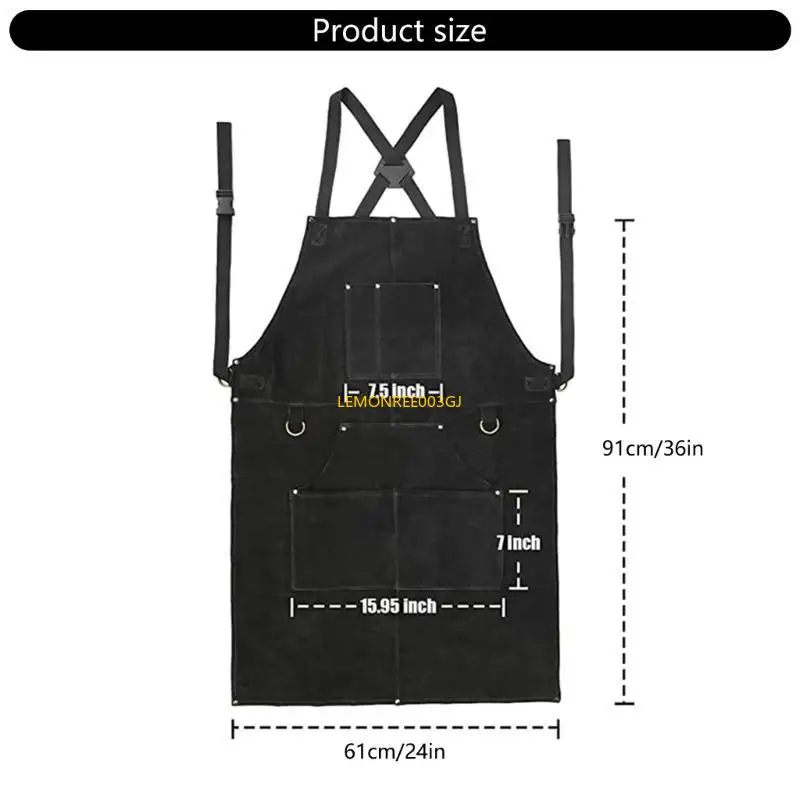 

M4YC Long Lasting Welding Apron with 6 Pockets Suitable for Various Professions Offering Superior and Durability