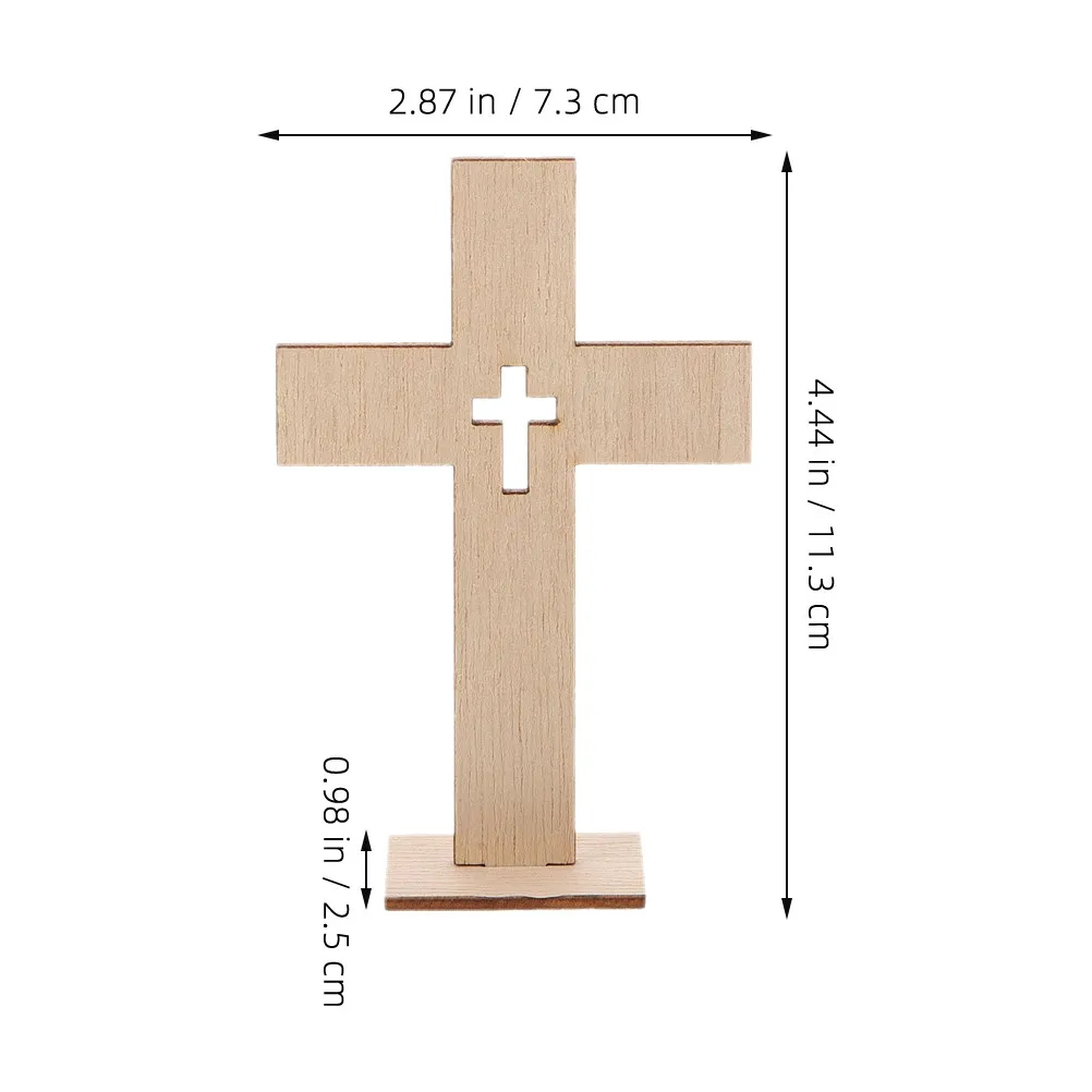 18Pcs Wooden Crosses Rustic Unfinished Religious Crosses for Baptism Wedding Communion Table Display Centerpiece Decor