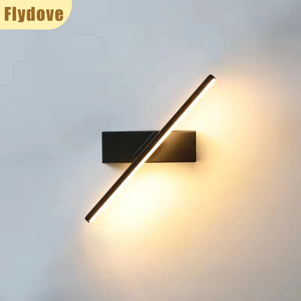 

Простая прикроватная тумбочка 330г. ° Вращающийся настенный светильник, креативный алюминиевый светильник для спальни с регулируемым углом, домашний светодиодный декоративный настенный светильник AC110/220V