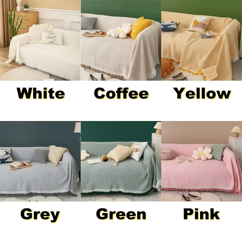 1PC Nordic Universal Sandhair Towel Living Room Sofa Blanket Cotton Camping Blanket Sofa Cover Cloth Fully Covered Sofa Cover