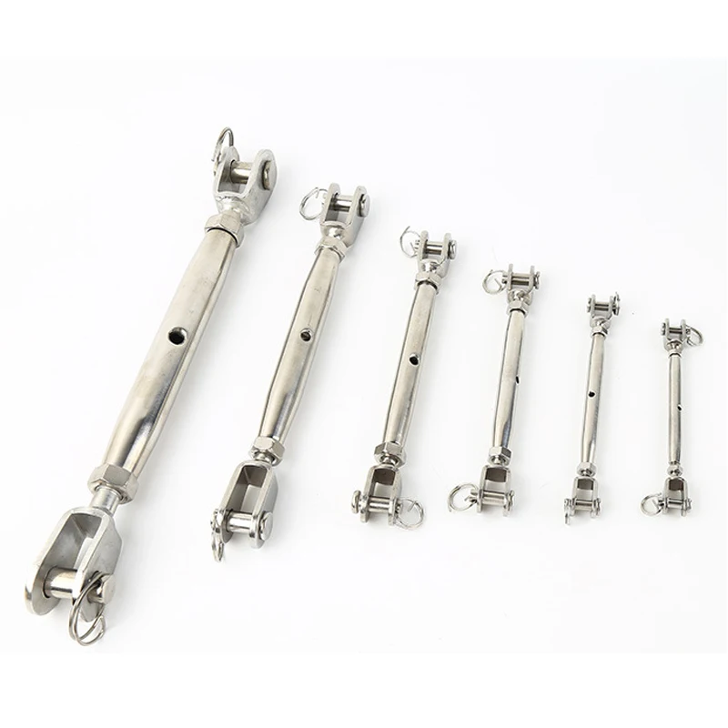 

1PC M5-M10 Adjustable length Clamp Marine Rigging Screw Closed Body Jaw Turnbuckle Bolt Wire Rope Tensioner 304 Stainless Steel