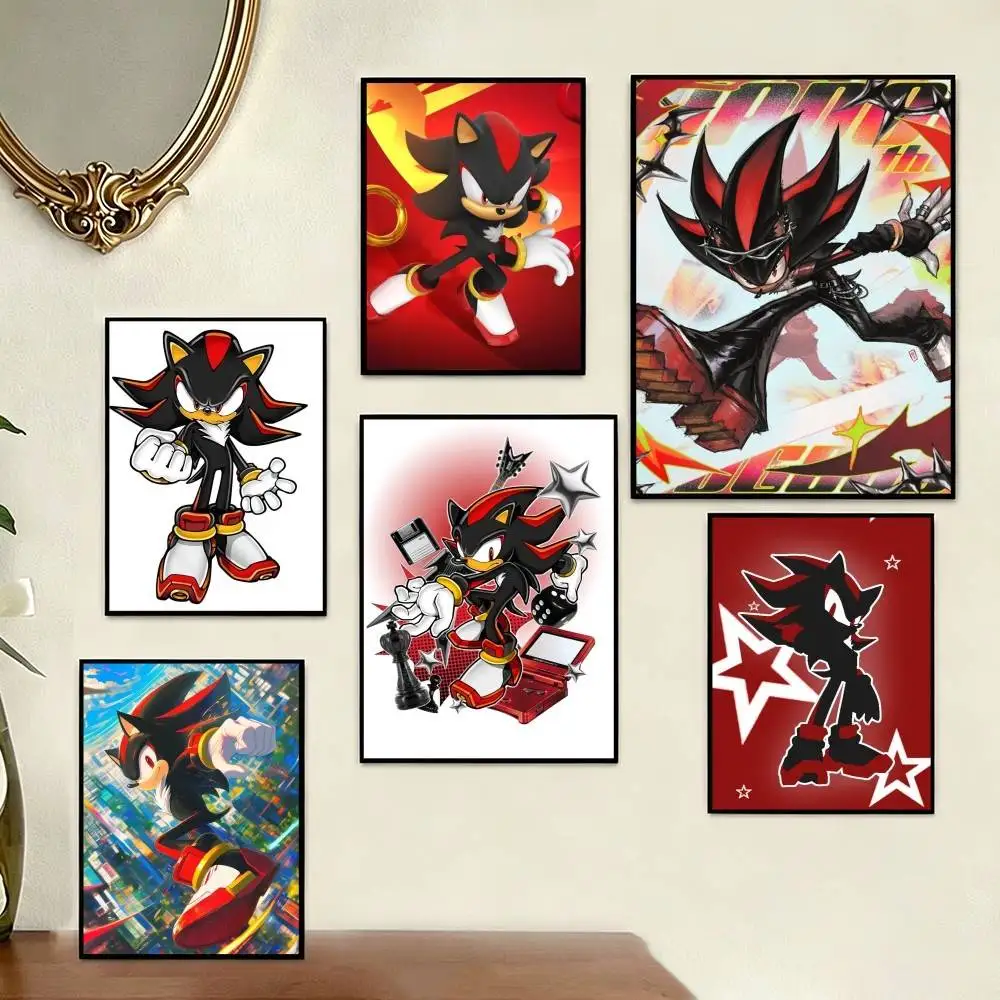 Shadows S-Sonics Hedgehog   Poster Perfect Space Sticker Self Adhesive for Office Home Theater Wall Art Decor Fancy Gift