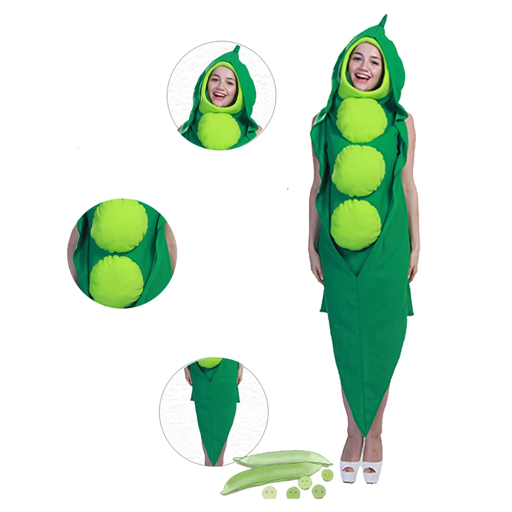 Food Peas Cosplay Role Play Costume Stage Performance Outfit Women Disguise Suit Female Jumpsuit Fantasy Fancy Dress Party Cloth