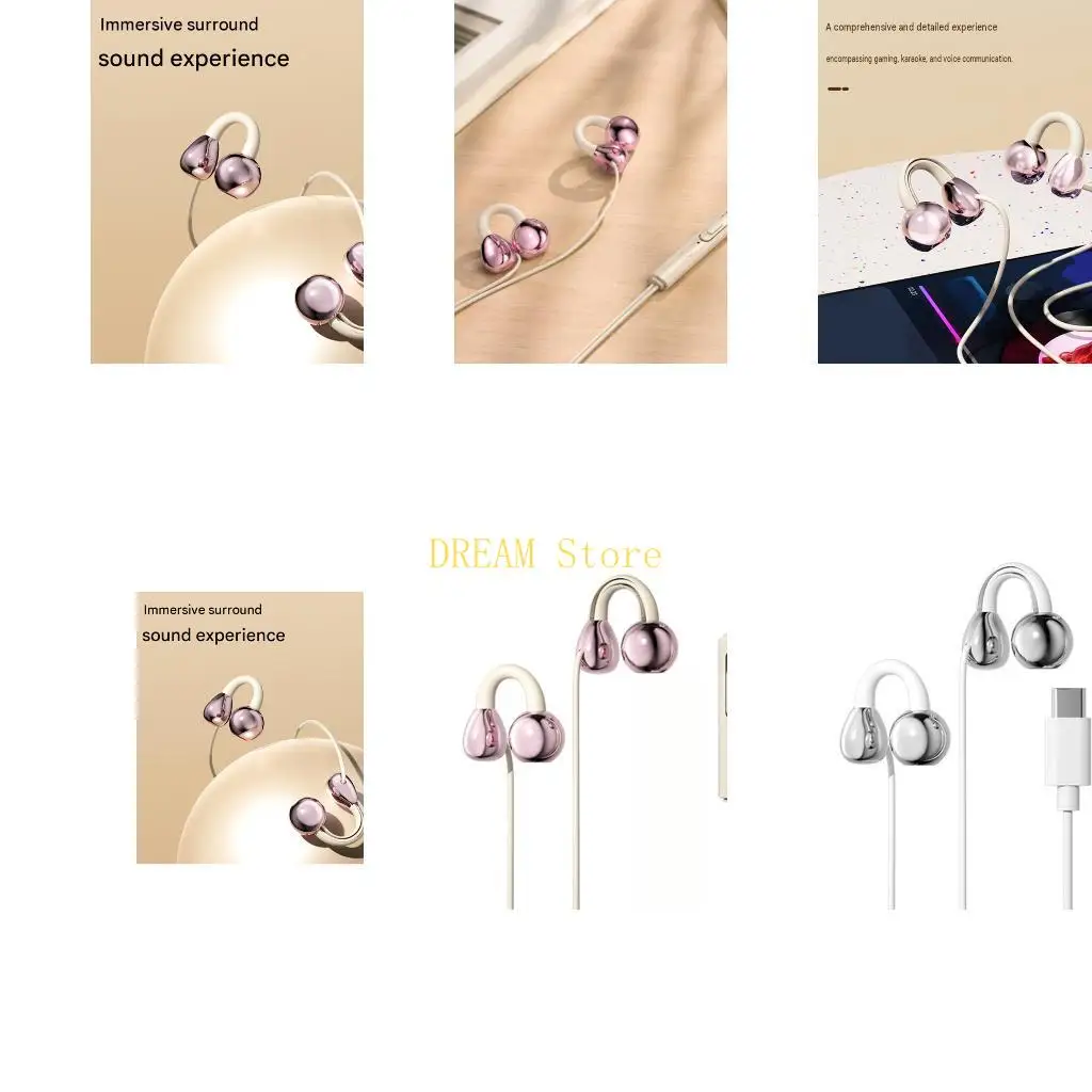 Open-Ear Earphones with Electroplated Earpiece Housings and Flexible Cable Best Sale