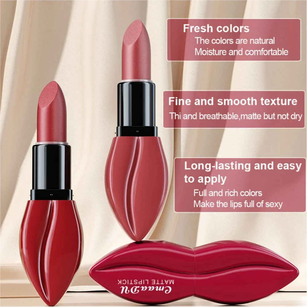 5pcs Matte Lipstick Makeup Set Super Smooth Texture Long Lasting Lipstick Kit High Pigment Sexy Lip Stick with Perfect Gift Box