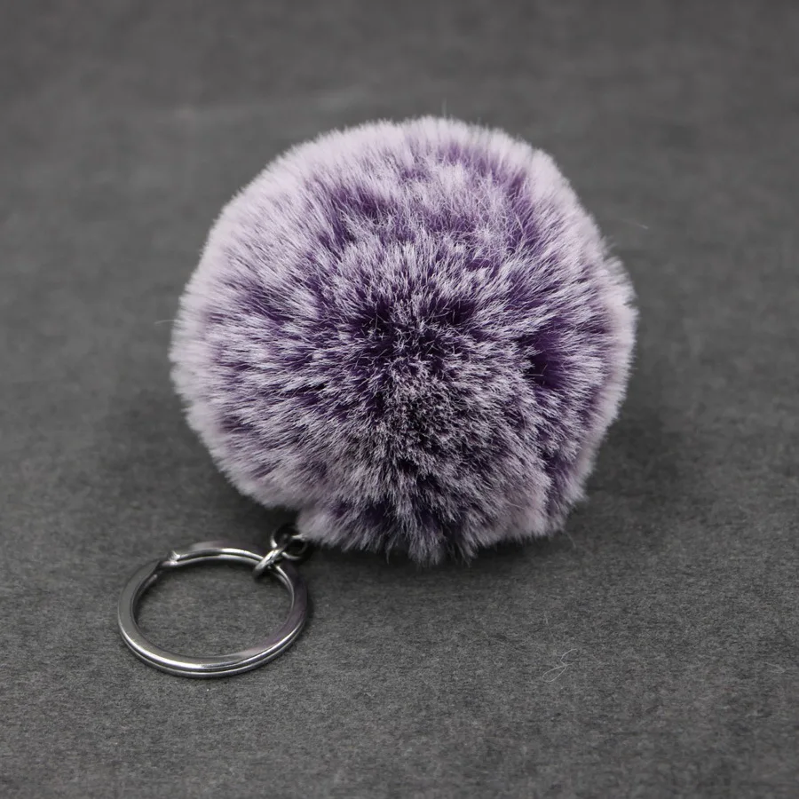 Frost Color Fluffy Rabbit Fur Pompom Chaveiro para Mulheres, Menina Bonita Pompon Ball, Chaveiro na Bolsa, Trinket de carro, Jóias Femininas, Presente Festa