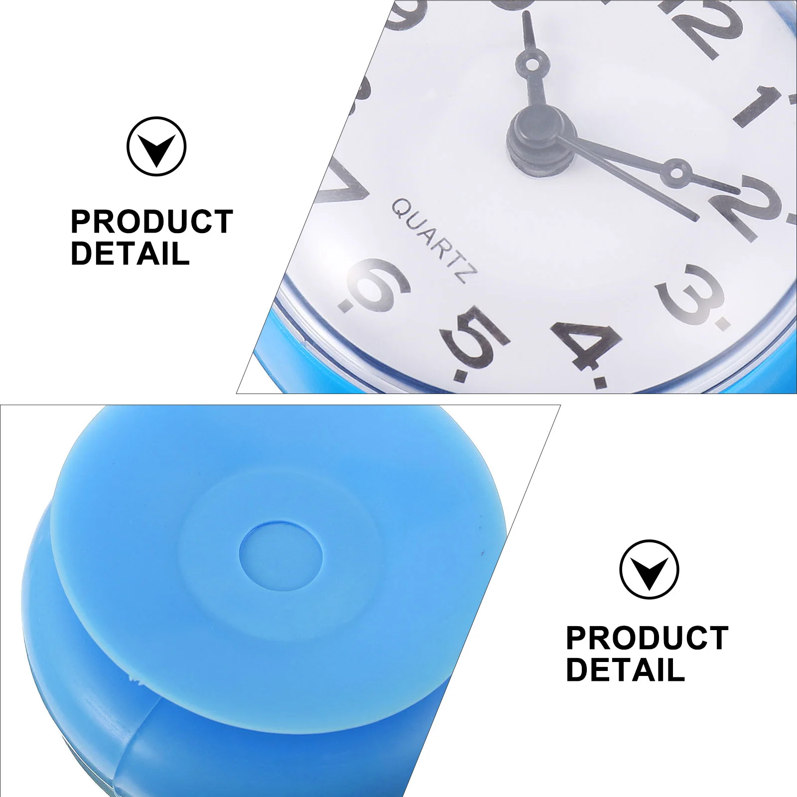 Sucker Clock Waterproof Hanging Suction Cup Wall Clockwork Alarm Digital Timer Plastic Pvc Bathroom Office