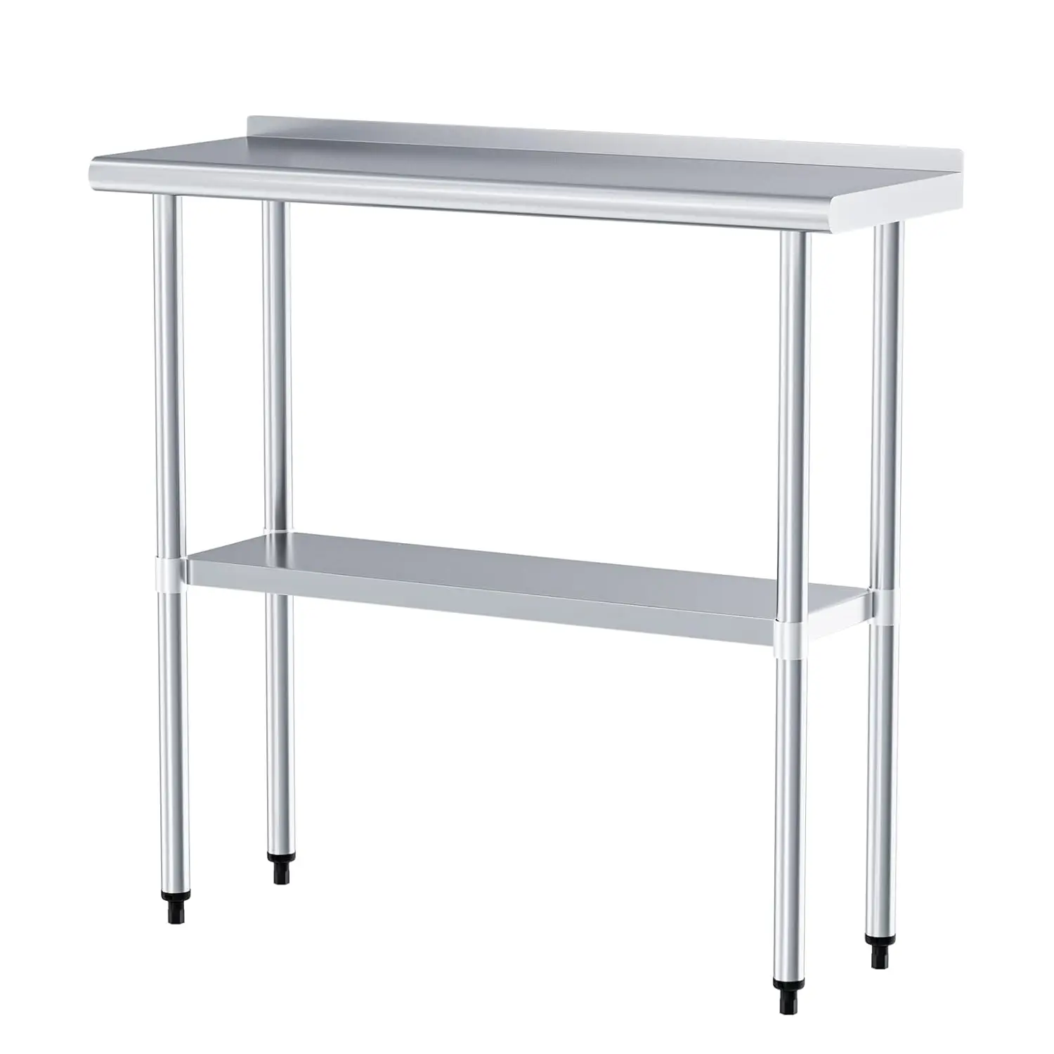 Stainless Steel Table 14 X 36 Inches Metal Prep Table With Backsplash & Adjustable Undershelf For Commercial Kitchen, Outdoor,