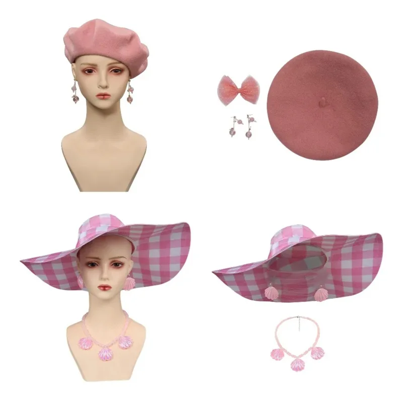 Margot Principessa Barbier Cappello Cosplay Berretto Orecchini Papillon Per Accessori Costume Donne Ragazze Film Gioco di Ruolo Fantasia Halloween