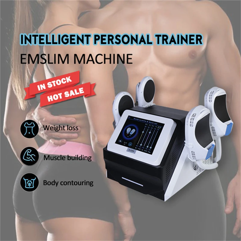 4 Handle Hiemt Body Slimming EMS Muscle Building Emslim Machine Electric Magnetic Muscle Stimulation Body Sculpting Device