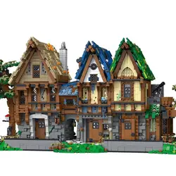 Medieval Blacksmith Shop Magic House Tavern Building Blocks MOC City Street View Bricks Set Adult Desktop Ornaments Kid Toy Gift