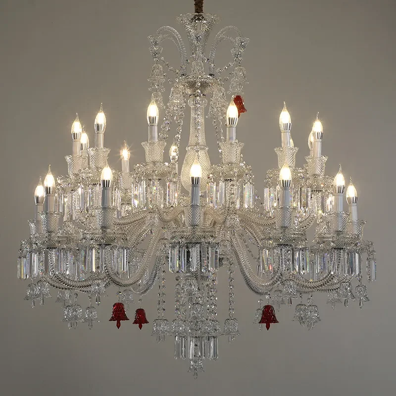 European Crystal Chandelier Luxury Living Room Light Villa Hotel Restaurant Lobby Lamp Elegant Atmosphere Lighting Fixture