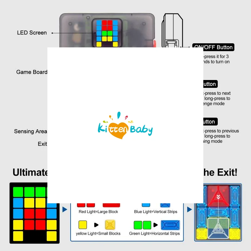 

1 Set Logical Thinking Training Brain-burning Board Game AI Huarong Road Magnetic Suction Block Sliding 500+ Levels Puzzle Toys