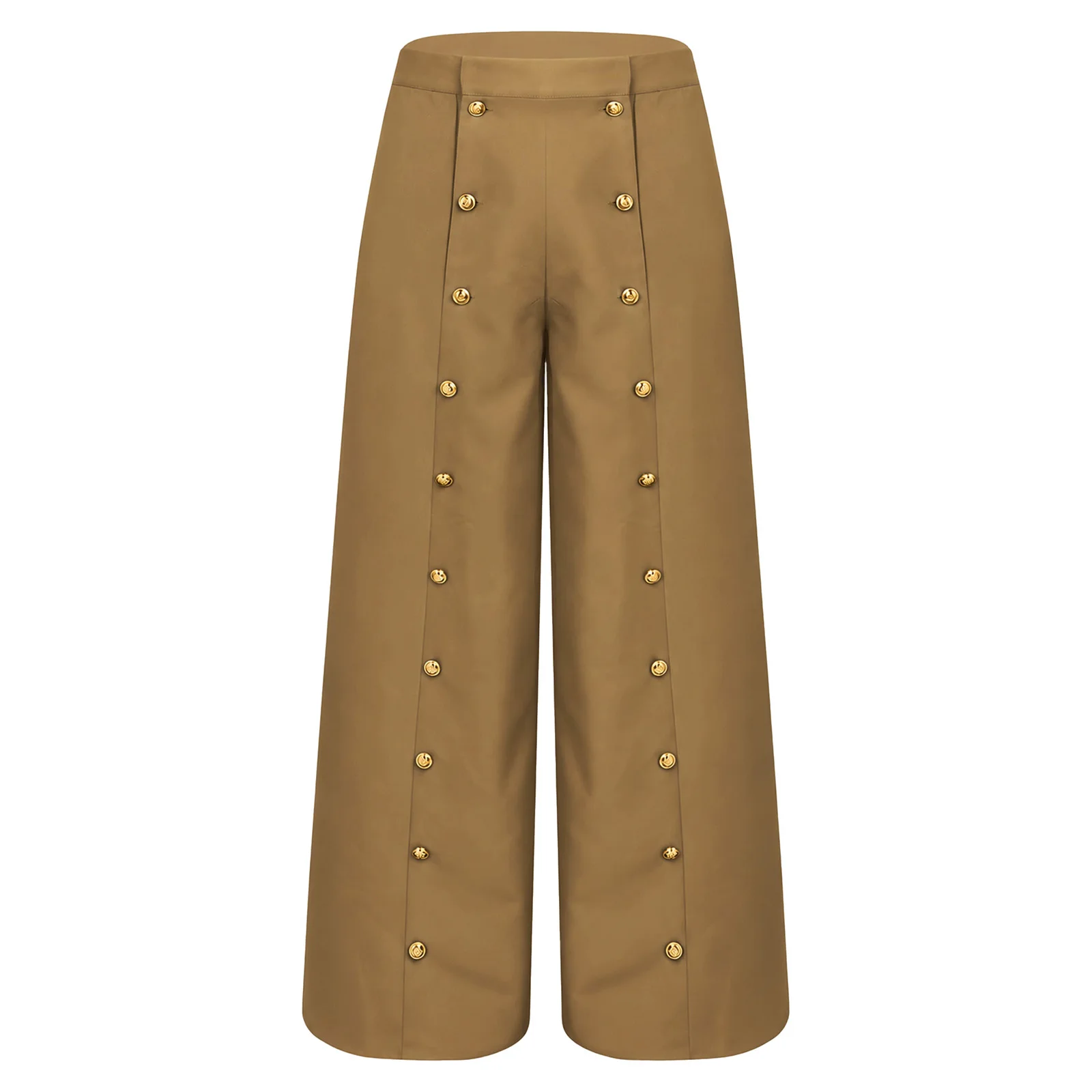 Men Medieval Renaissance Retro Steampunk Cargo Pants High Waist Buttons Baggy Wide-leg Trousers for Halloween Party Streetwear