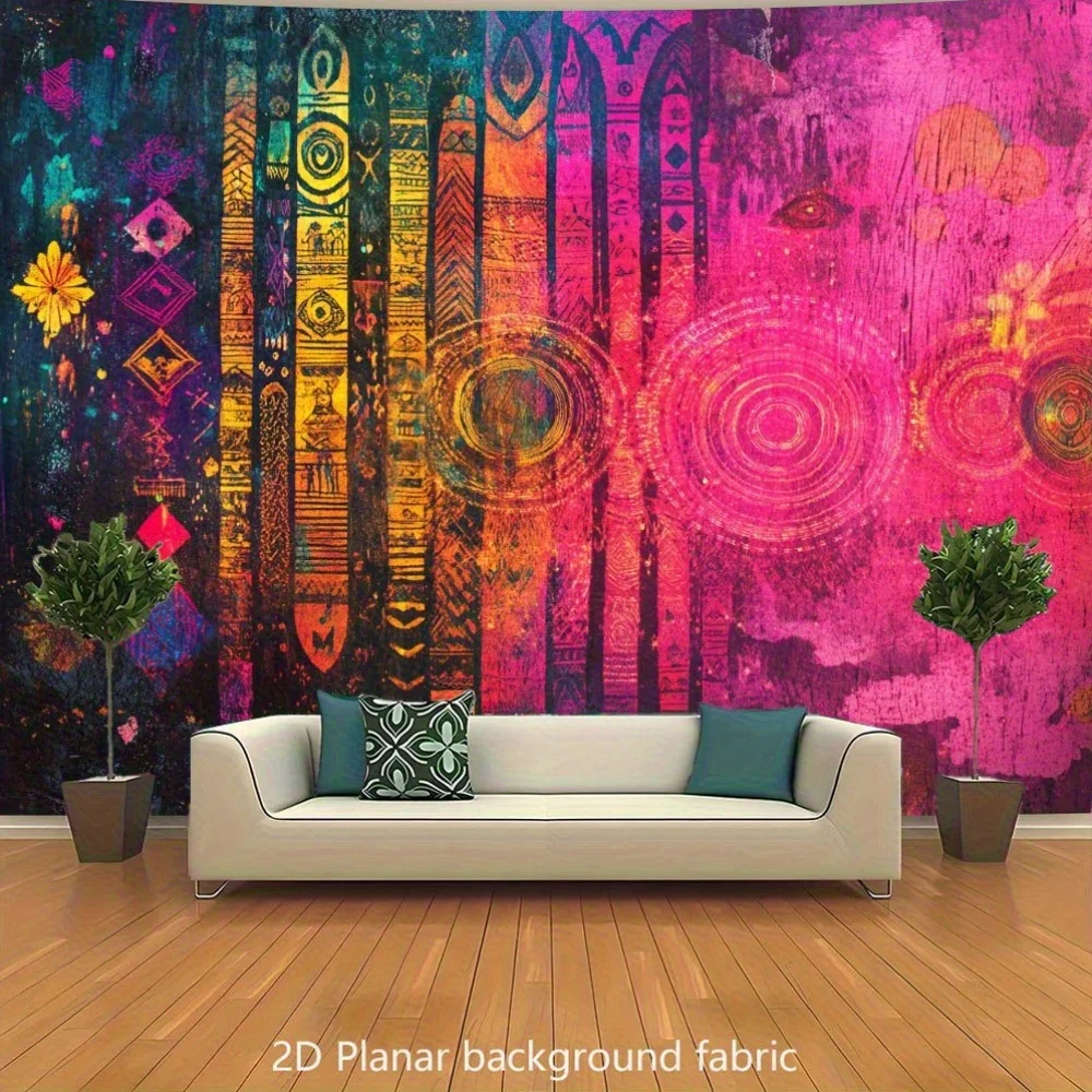 Boho Tribal Tapestry Wall Hanging Boho Chic Ethnic Abstract Global Art Living Room Decor Fabric Background Print for House