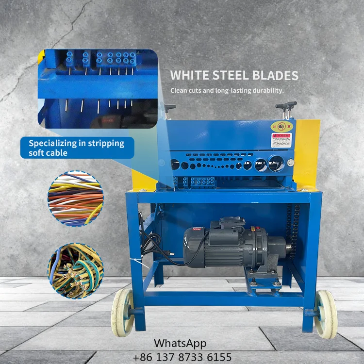 F50-2 Copper Wire Stripping Machine Automatic CE Certified For 1-50mm Scrap Cable Recycling Scrap Copper Wire Peeling Equipment