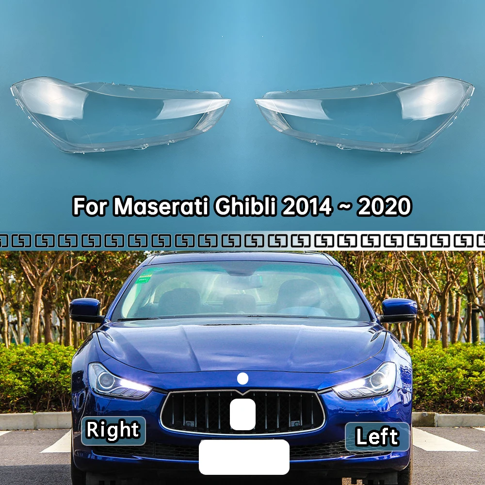 

For Maserati Ghibli 2014 ~ 2020 Auto Car Front Headlight Lens Cover Auto Headlamp Lampshade Glass Lamp Shell Caps