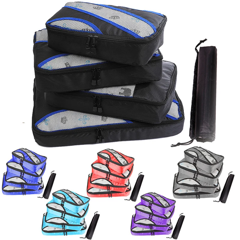 Travel Duffle Bag Mesh Packing Organizer Breathable Nylon Men Women Travel Luggage Organizer Set Storage Bag Storage Supplies