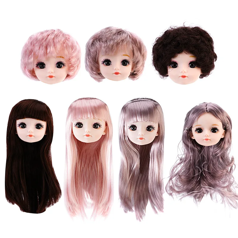 Fashion 30cm Doll Head 1/6 Bjd Doll Head Short / Long Hair Replacement Head Doll Toy Gift