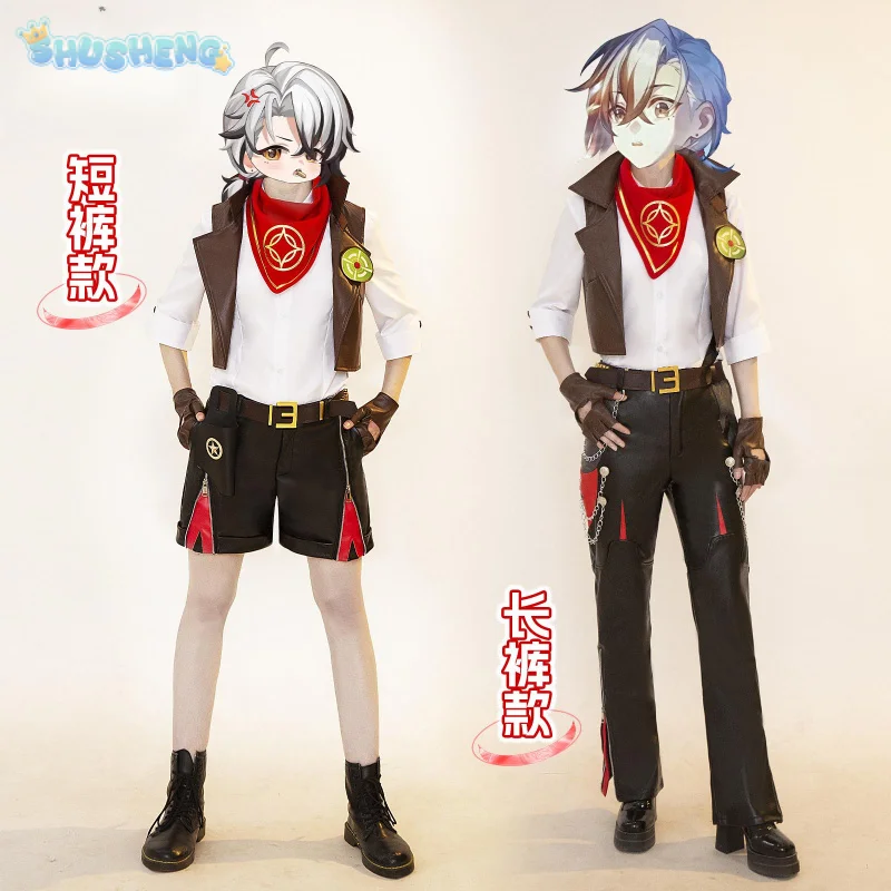 Boothill youth suit Cosplay Game Honkai: Star Rail Costume Fashion vest shirt leather pants gloves accessories party New uniform