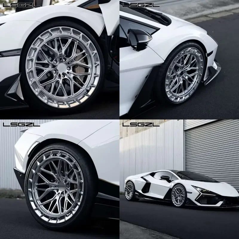 

i Monoblock with Ring Design Sliver 5x112 5x114.3 5x120 5x127 5x130 15 16 18 19 20 21 22 23 24 26 Inch Forged Alloy Wheel for
