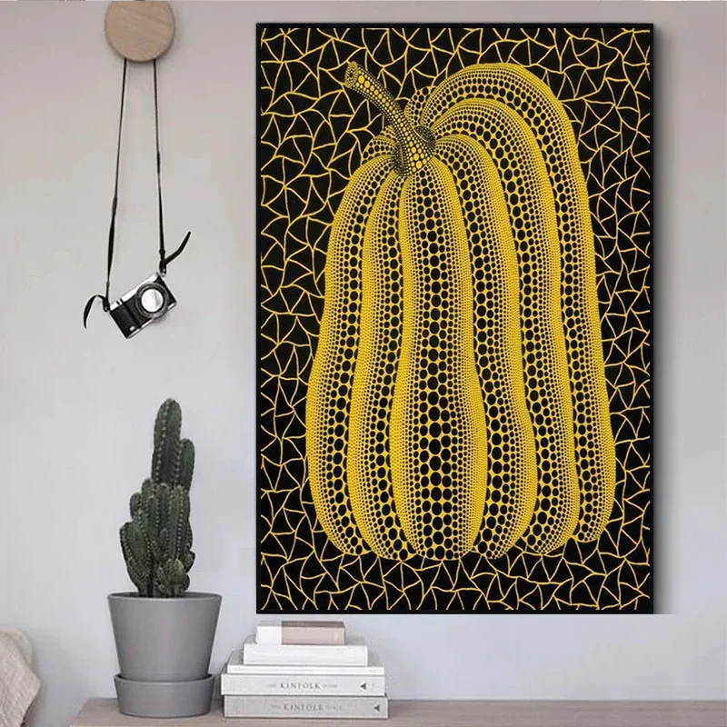 Yayoi Kusama Abstract Pumpkin Canvas Painting Posters and Prints Modern Wall Art Pictures Cuadros for Living Room Decoration