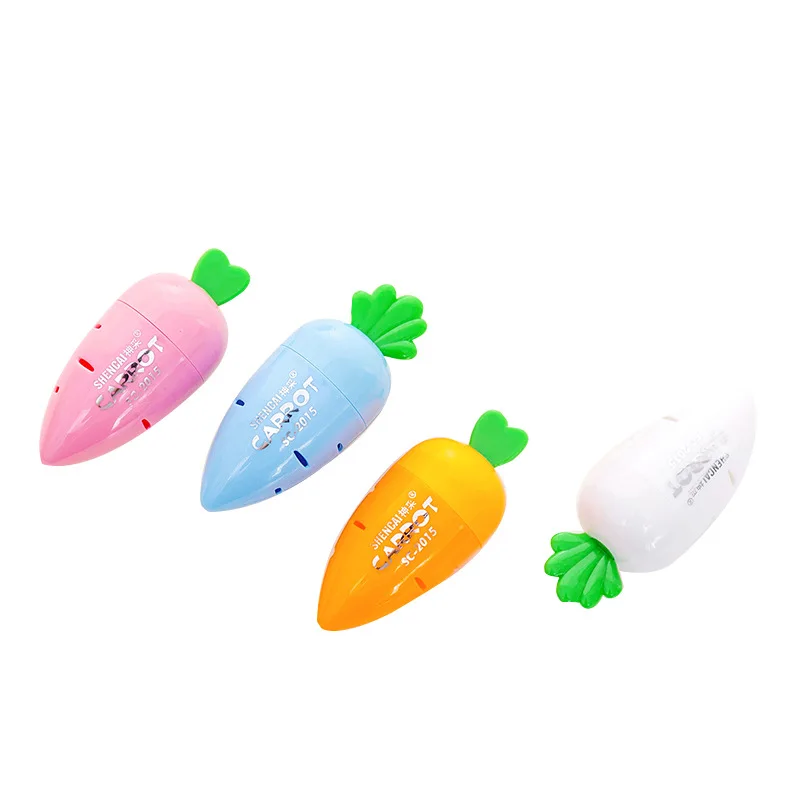 Creative Cartoon Carrot Shape Pencil Sharpener Plastic Pencil Sharpener Student Cute Pencil Sharpener Learning Stationery