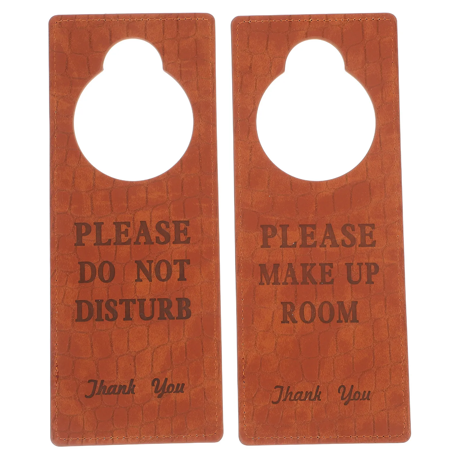 2Pcs Hotel Door Hanger Sign Double-Sided PU Do Not Disturb Please Make Up Room Door Knob Hanging Sign Doorknob Hangers