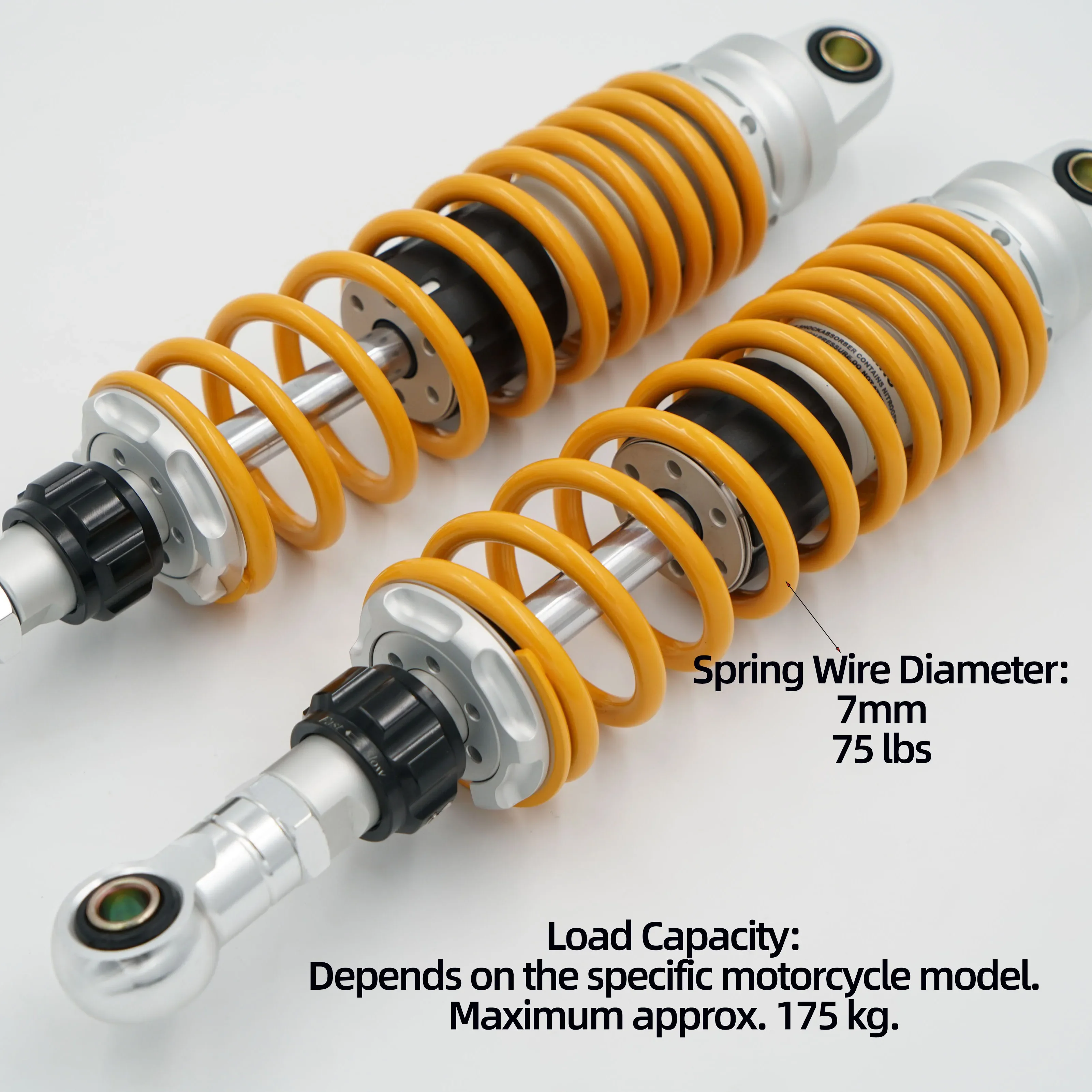 Extended 20mm Hydraulic 380mm rear shocks for Yamaha GT150/Longjia XDV250/300/Honda NS150LA/CGX150/CG125/CM125/GN125/AE4/AE5i