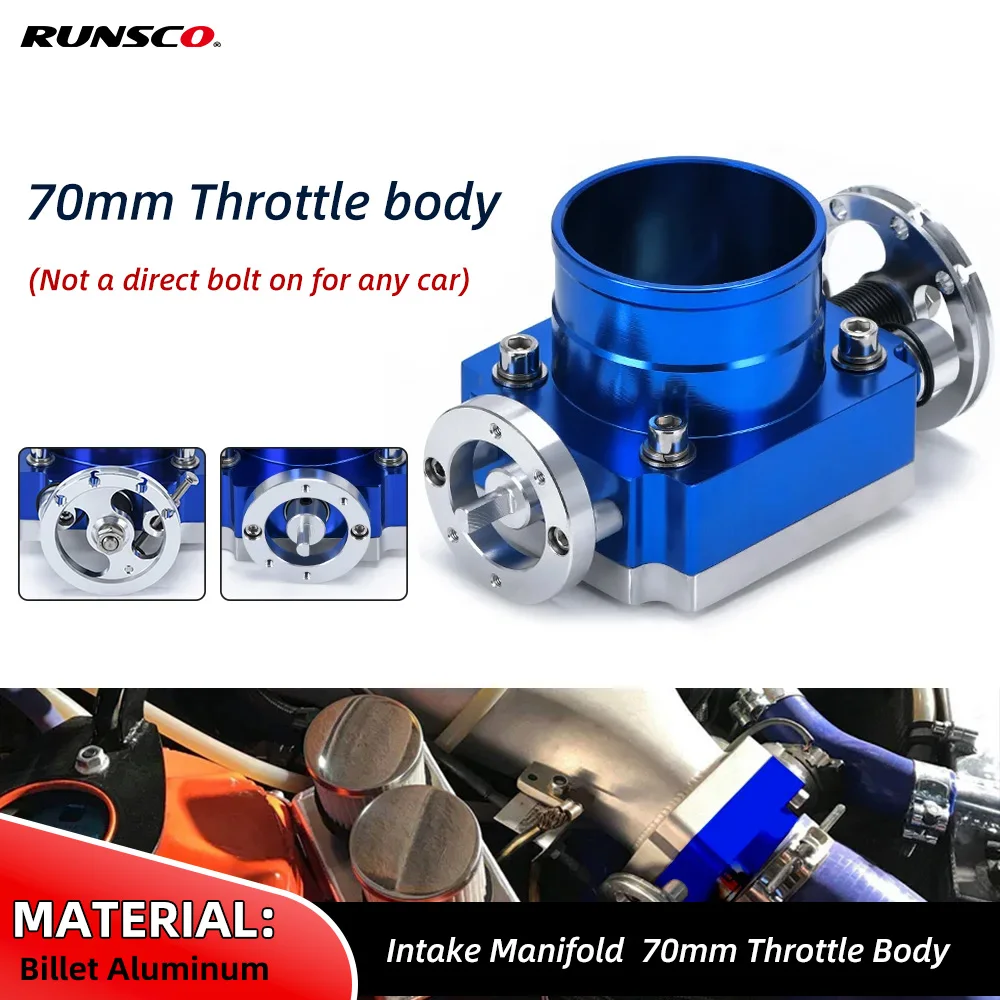 Throttle Body 70mm Throttle Body Performance Intake Manifold Billet Aluminum High Flow