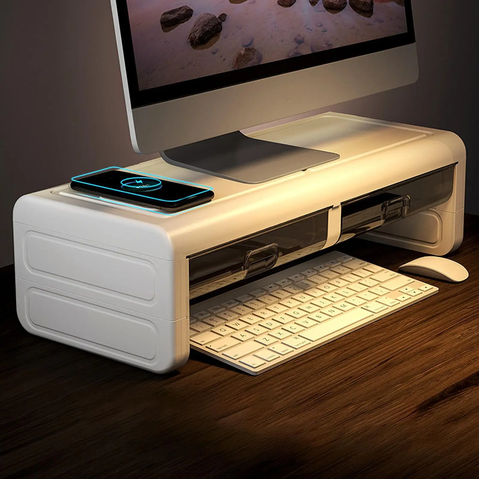 Computer Monitor Holder Sundries Storage Stand for Home Use Office Notebook