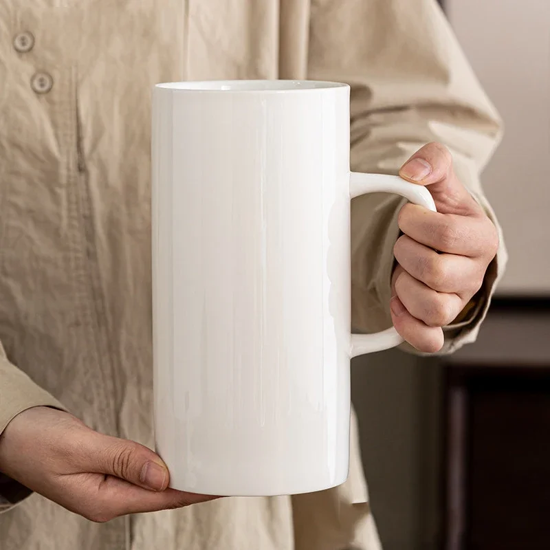 1300ML/1000ML Ceramic Mug Large Capacity Coffee Mugs with Lid and Spoon Porcelain Cup Water Cup for Home Office Creative Gifts